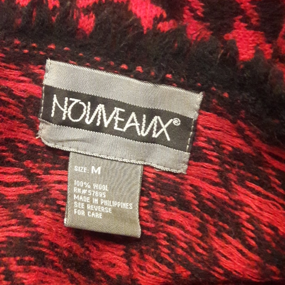Noviveavix/Red/Black/ Houndstooth/ Wool Blazer - Picture 8 of 8